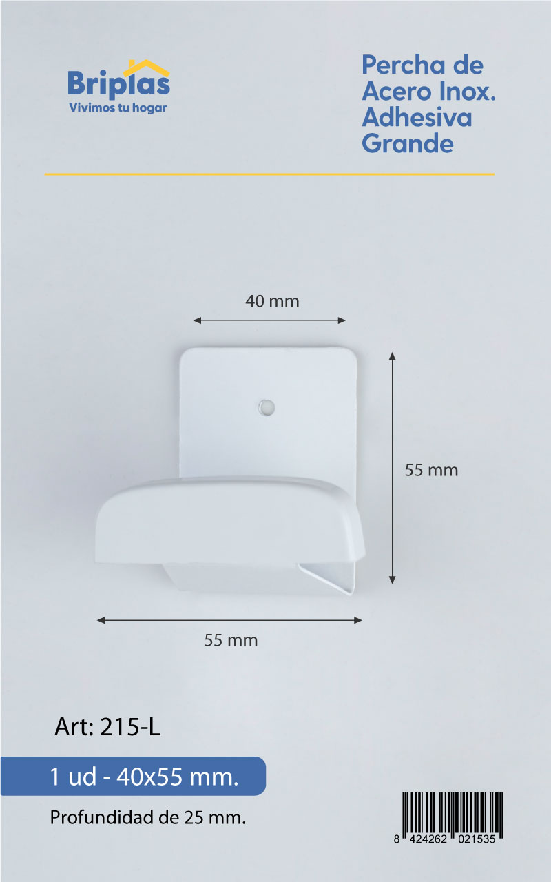 Percha de Acero Adhesiva Grande - REF. 215-L - Imagen 4