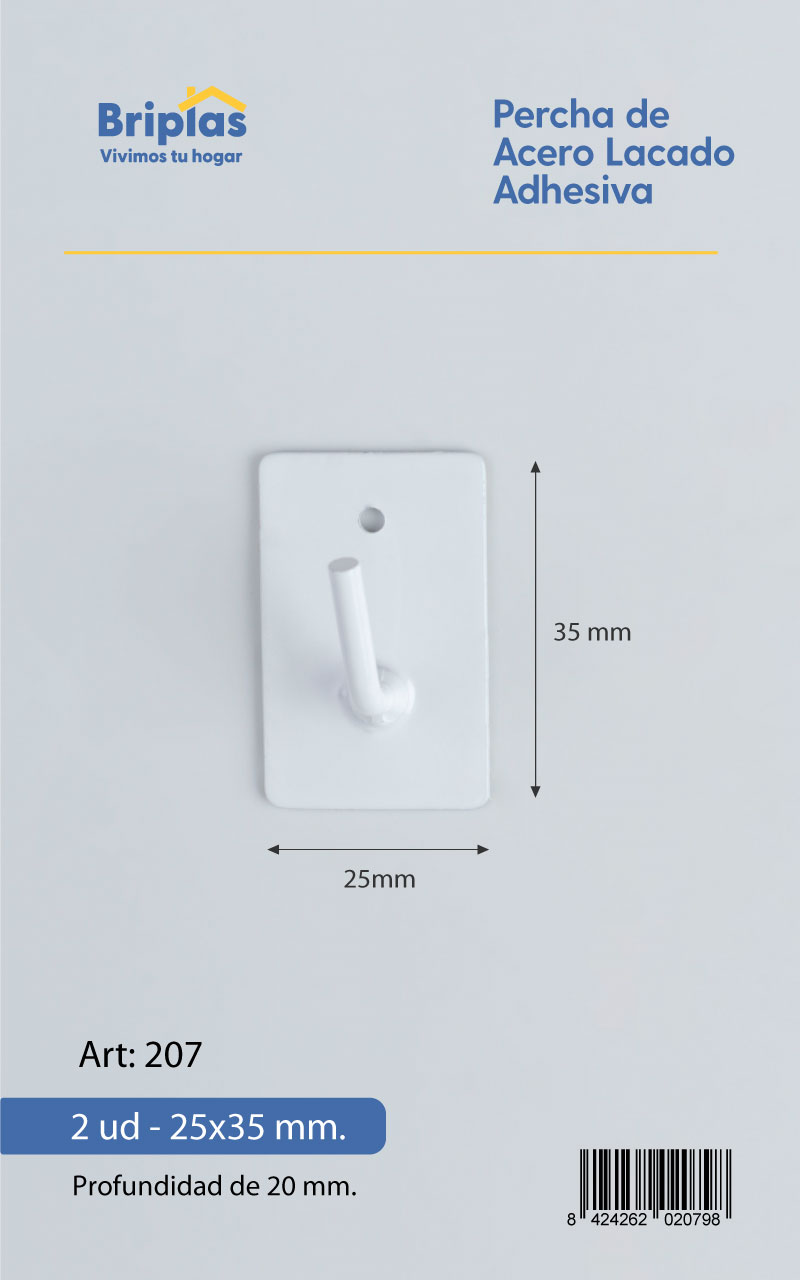 Percha de Acero Lacado Adhesiva - REF. 207 - Imagen 4