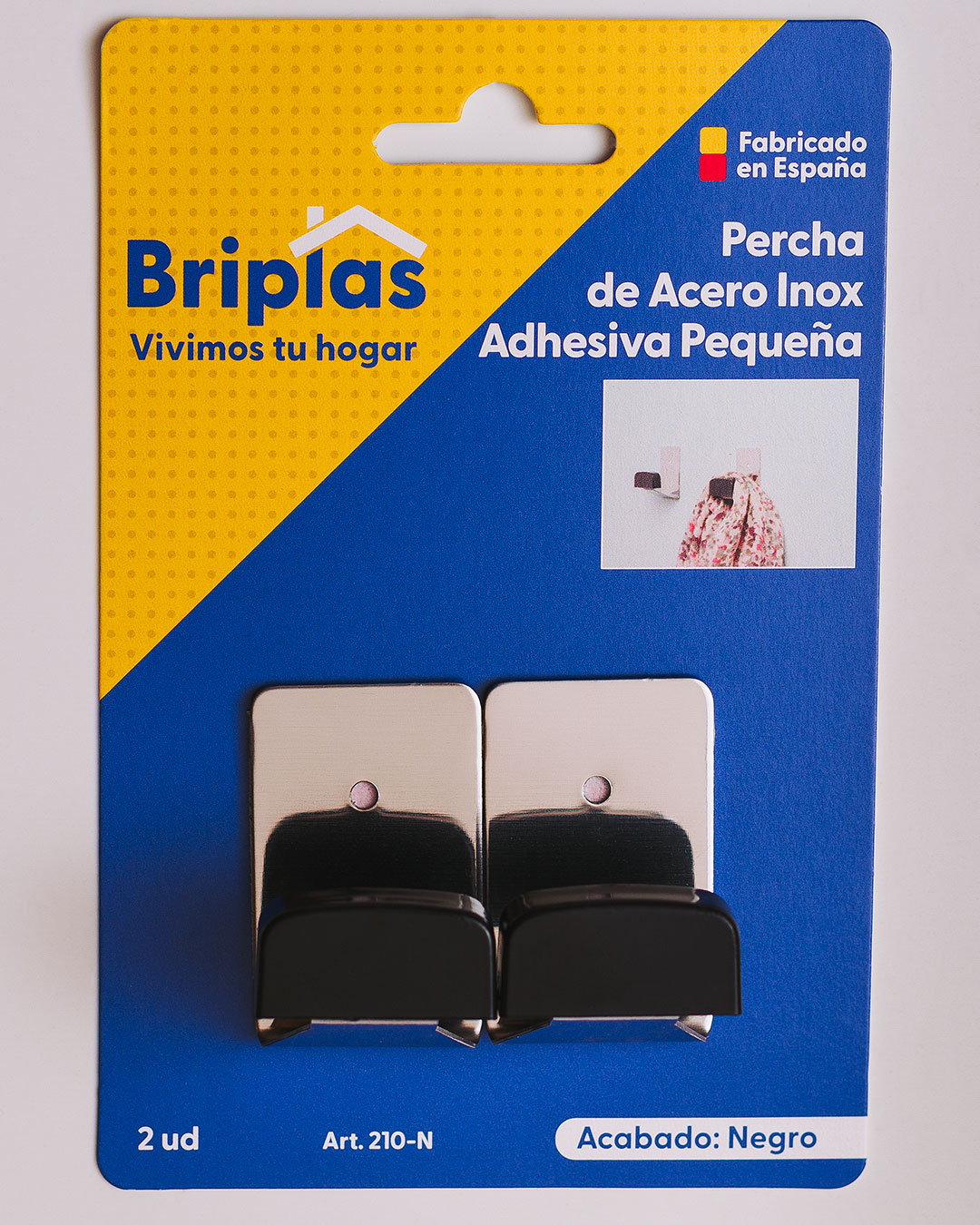 Percha de Acero Inox. Adhesiva Pequeña. REF. 210-N - Imagen 3