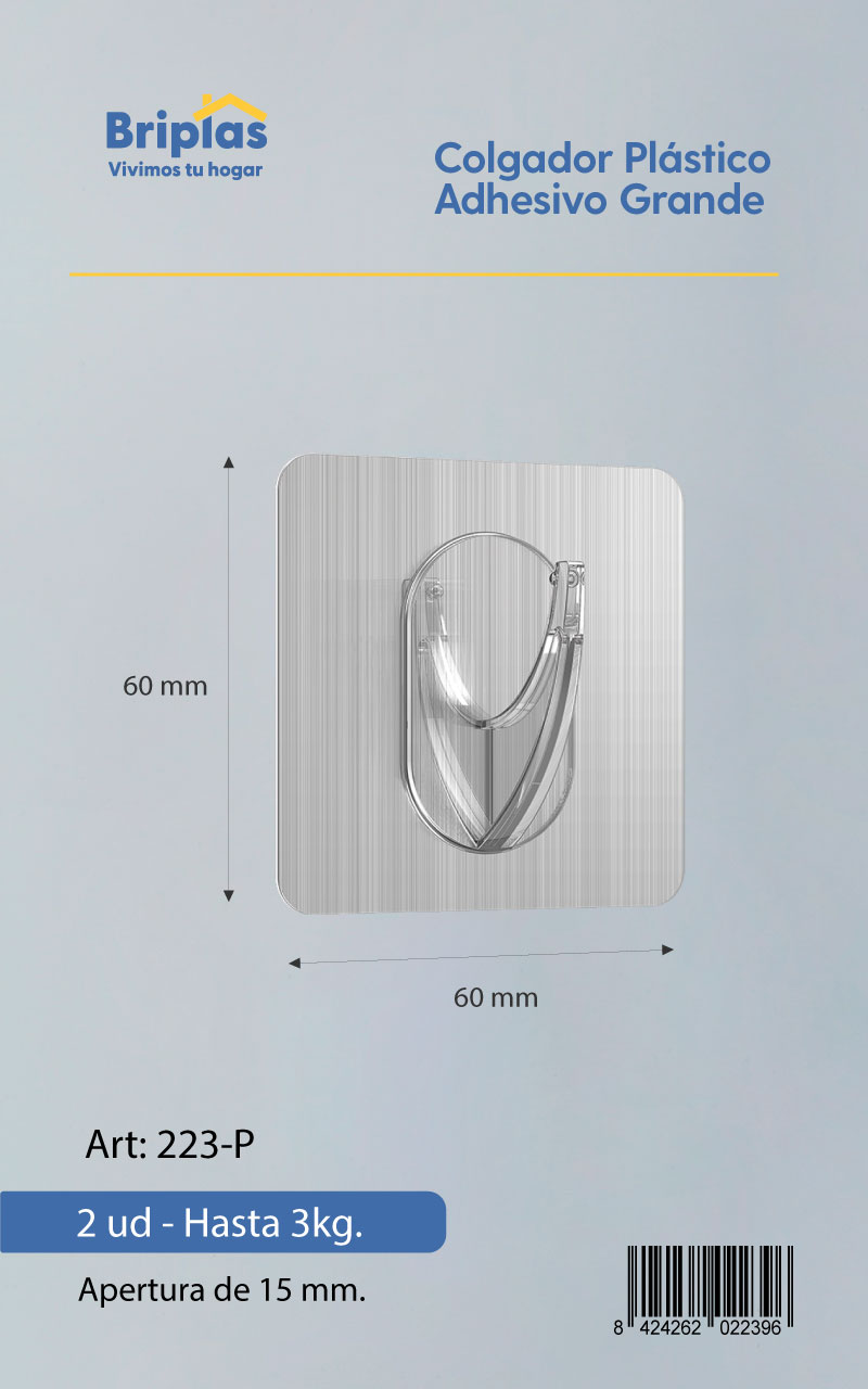 Colgador Plástico Adhesivo Grande- REF. 223 P - Imagen 3